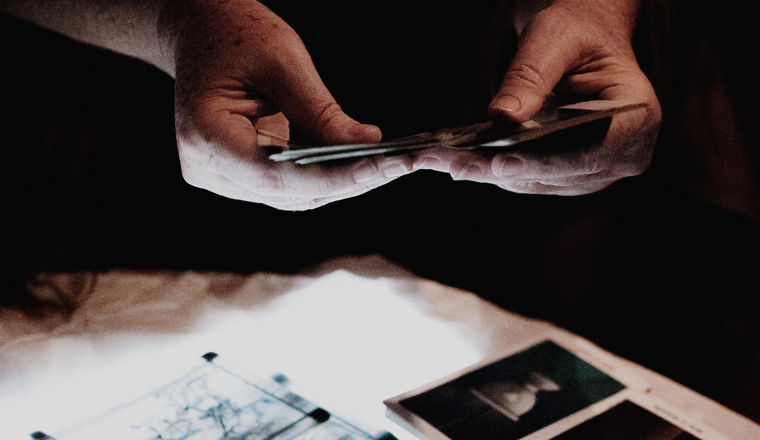 person holding tarot cards